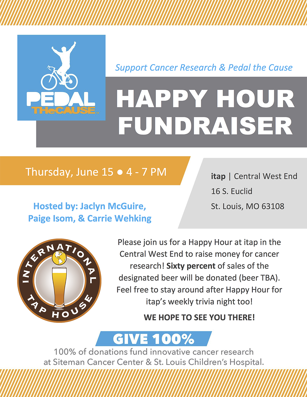 2017-06-15 – Pedal the Cause – Happy Hour Fundraiser – Department of  Biochemistry and Molecular Biophysics